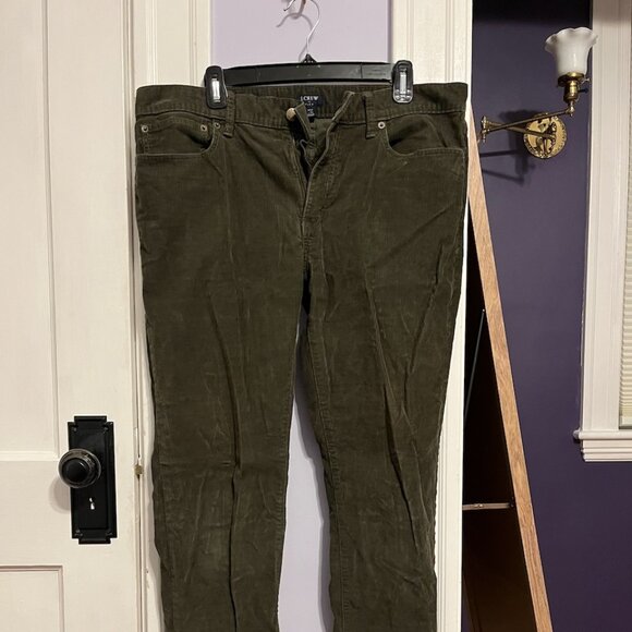 J.Crew Factory Slim Fit Corduroy Pants | Olive Green | 34x32 | 5-Pocket Style - Picture 1 of 3